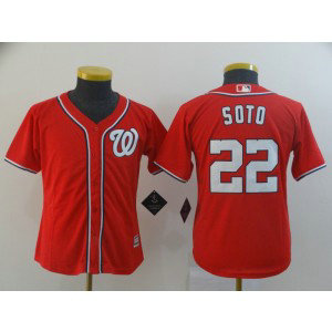 MLB Nationals 22 Juan Soto Red Cool Base Youth Jersey