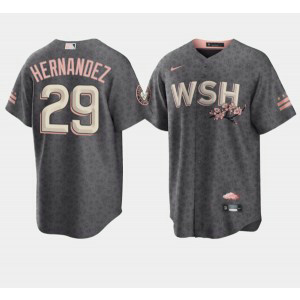 MLB Nationals 29 Yadiel Hernandez 2022 Gray City Connect Cherry Blossom Nike Cool Base Men Jersey MLB Nationals 29 Yadiel Hernandez 2022 Gray City Connect Cherry Blossom Nike Cool Base Men Jersey