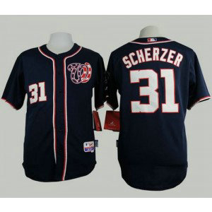 MLB Nationals 31 Max Scherzer Navy Blue Cool Base Men Jersey MLB Nationals 31 Max Scherzer Navy Blue Cool Base Men Jersey