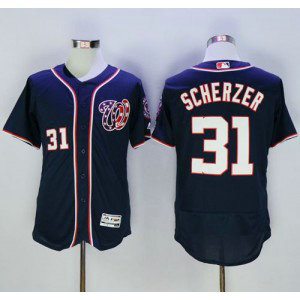 MLB Nationals 31 Max Scherzer Navy Blue Flexbase Men Jersey MLB Nationals 31 Max Scherzer Navy Blue Flexbase Men Jersey