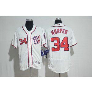 MLB Nationals 34 Bryce Harper White New Flexbase Men Jersey MLB Nationals 34 Bryce Harper White New Flexbase Men Jersey