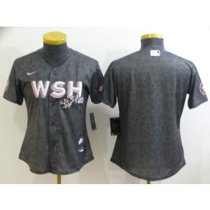 MLB Nationals Blank 2022 Gray City Connect Cherry Blossom Nike Cool Base Women Jersey