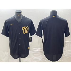 MLB Nationals Blank Black Gold Nike Cool Base Men Jersey MLB Nationals Blank Black Gold Nike Cool Base Men Jersey