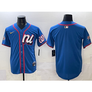 MLB Nationals Blank Blue National League 2025 All Star Nike Cool Base Men Jersey