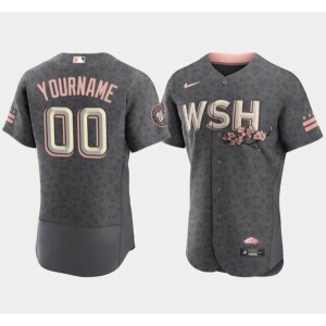 MLB Nationals Customized 2022 Gray City Connect Cherry Blossom Nike Flexbase Men Jersey