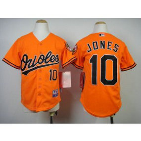 MLB Orioles 10 Adam Jones Orange Cool Base Youth Jersey