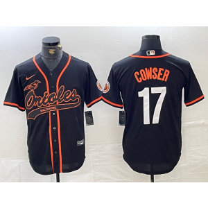 MLB Orioles 17 Cowser Black Nike Cool Base Men Jersey