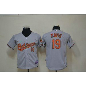 MLB Orioles 19 Chris Davis Grey Cool Base Youth Jersey