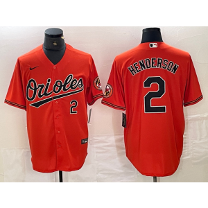 MLB Orioles 2 Henderson Orange Nike Cool Base Men Jersey MLB Orioles 2 Henderson Orange Nike Cool Base Men Jersey