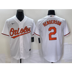 MLB Orioles 2 Henderson White Nike Cool Base Men Jersey MLB Orioles 2 Henderson White Nike Cool Base Men Jersey