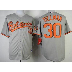 MLB Orioles 30 Chris Tillman Grey Cool Base Men Jersey