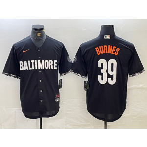 MLB Orioles 39 Burnes Black Nike Cool Base Men Jersey