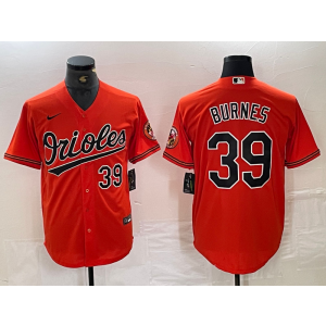 MLB Orioles 39 Burnes Orange Nike Cool Base Men Jersey