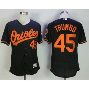MLB Orioles 45 Mark Trumbo Black Flexbase Men Jersey