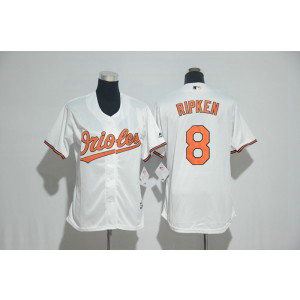 MLB Orioles 8 Cal Ripken Jr. White Cool Base Women Jersey