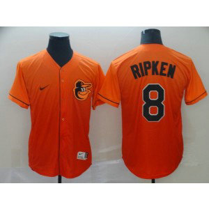 MLB Orioles 8 Cal Ripken Jr Orange Drift Fashion Men Jersey
