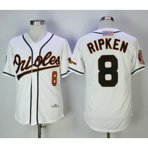 MLB Orioles 8 Cal Ripken Jr White 2001 Mitchell and Ness Men Jersey MLB Orioles 8 Cal Ripken Jr White 2001 Mitchell and Ness Men Jersey