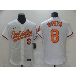 MLB Orioles 8 Cal Ripken Jr White Nike Flexbase Men Jersey
