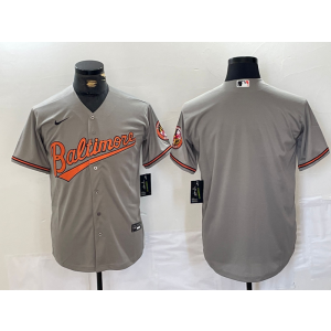 MLB Orioles Blank Grey Nike Cool Base Men Jersey