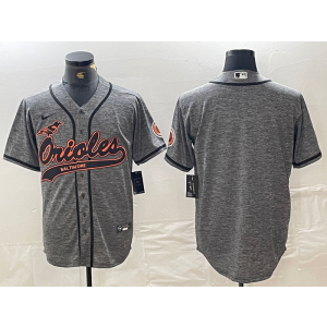 MLB Orioles Blank Grey Nike Cool Base Men Jersey
