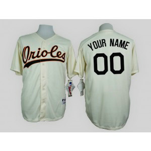 MLB Orioles Cream 1954 Turn Back The Clock Customized Men Jersey