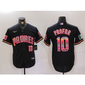 MLB Padres 10 Jurickson Profar Black Rainbow Nike Cool Base Men Jersey