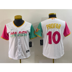 MLB Padres 10 Jurickson Profar White 2021 City Connect Nike Cool Base Women Jersey