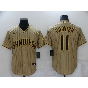 MLB Padres 11 Yu Darvish Brown Nike Cool Base Men Jersey