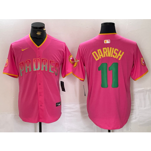 MLB Padres 11 Yu Darvish Pink Nike Cool Base Men Jersey