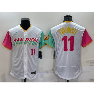 MLB Padres 11 Yu Darvish White 2021 City Connect Flexbase Men Jersey