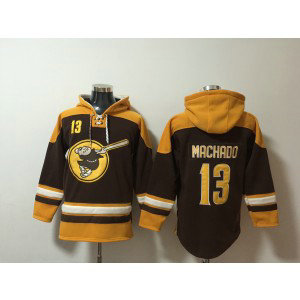 MLB Padres 13 Manny Machado Brown Pullover Hoodie