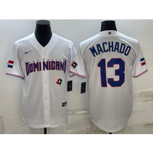 MLB Padres 13 Manny Machado White 2023 World Series Men Jersey