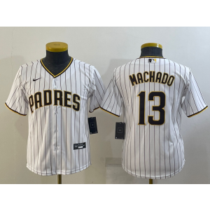 MLB Padres 13 Manny Machado White Nike Cool Base Youth Jersey