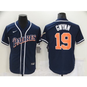 MLB Padres 19 Tony Gwynn Navy Throwback Men Jersey