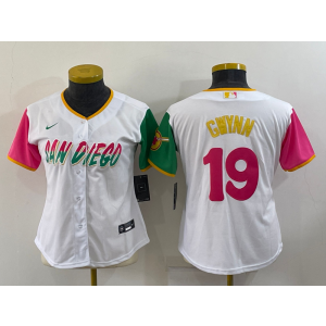 MLB Padres 19 Tony Gwynn White 2021 City Connect Cool Base Women Jersey