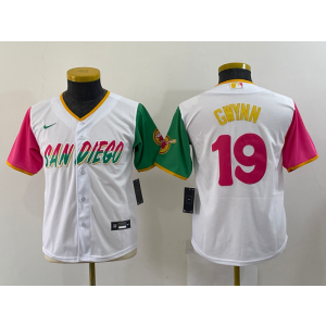 MLB Padres 19 Tony Gwynn White 2021 City Connect Cool Base Youth Jersey