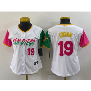 MLB Padres 19 Tony Gwynn White 2021 City Connect Nike Cool Base Women Jersey
