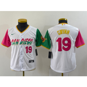 MLB Padres 19 Tony Gwynn White 2021 City Connect Nike Cool Base Youth Jersey
