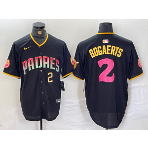 MLB Padres 2 Bogaerts Black Pink Nike Cool Base Men Jersey