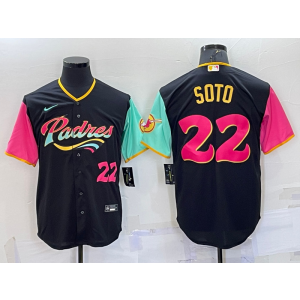 MLB Padres 22 Juan Soto Black 2021 City Connect Nike Cool Base Men Jersey