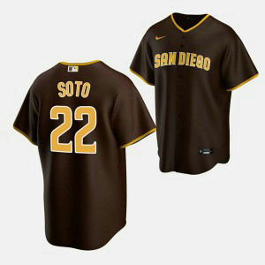 MLB Padres 22 Juan Soto Brown Cool Base Men Jersey MLB Padres 22 Juan Soto Brown Cool Base Men Jersey