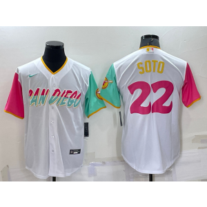 MLB Padres 22 Juan Soto White 2021 City Connect Cool Base Men Jerse