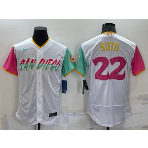 MLB Padres 22 Juan Soto White 2021 City Connect Flexbase Men Jersey