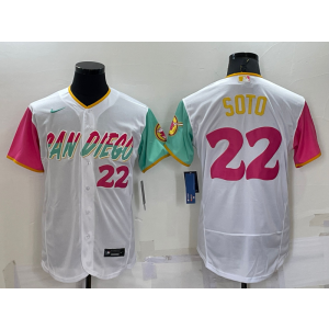 MLB Padres 22 Juan Soto White 2021 City Connect Nike Flexbase Men Jersey