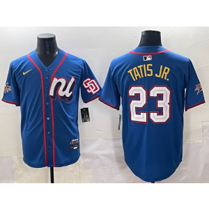 MLB Padres 23 Fernando Tatis Jr. Blue National League 2025 All Star Nike Cool Base Men Jersey