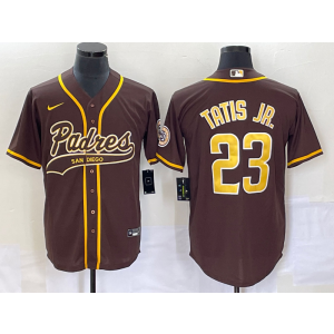 MLB Padres 23 Fernando Tatis Jr. Brown Baseball Nike Cool Base Men Jersey