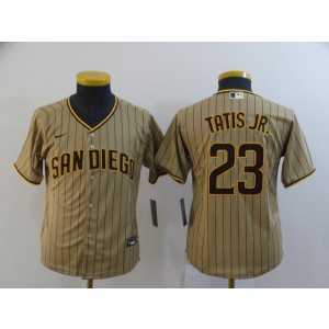 MLB Padres 23 Fernando Tatis Jr. Grey Nike Cool Base Youth Jersey