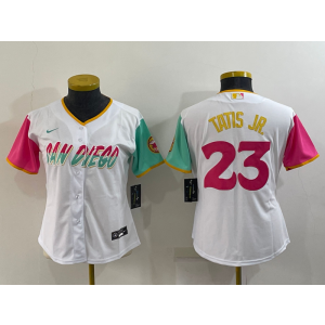MLB Padres 23 Fernando Tatis Jr. White 2021 City Connect Nike Cool Base Women Jersey