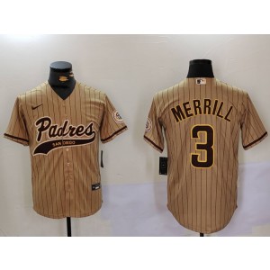 MLB Padres 3 Merril Brown Nike Cool Base Men Jersey MLB Padres 3 Merril Brown Nike Cool Base Men Jersey