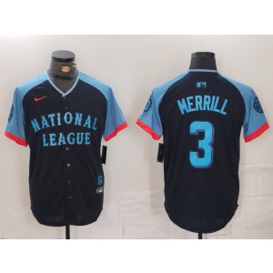 MLB Padres 3 Merrill Black 2024 All-Star Nike Cool Base Men Jersey
